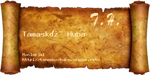 Tamaskó Huba névjegykártya